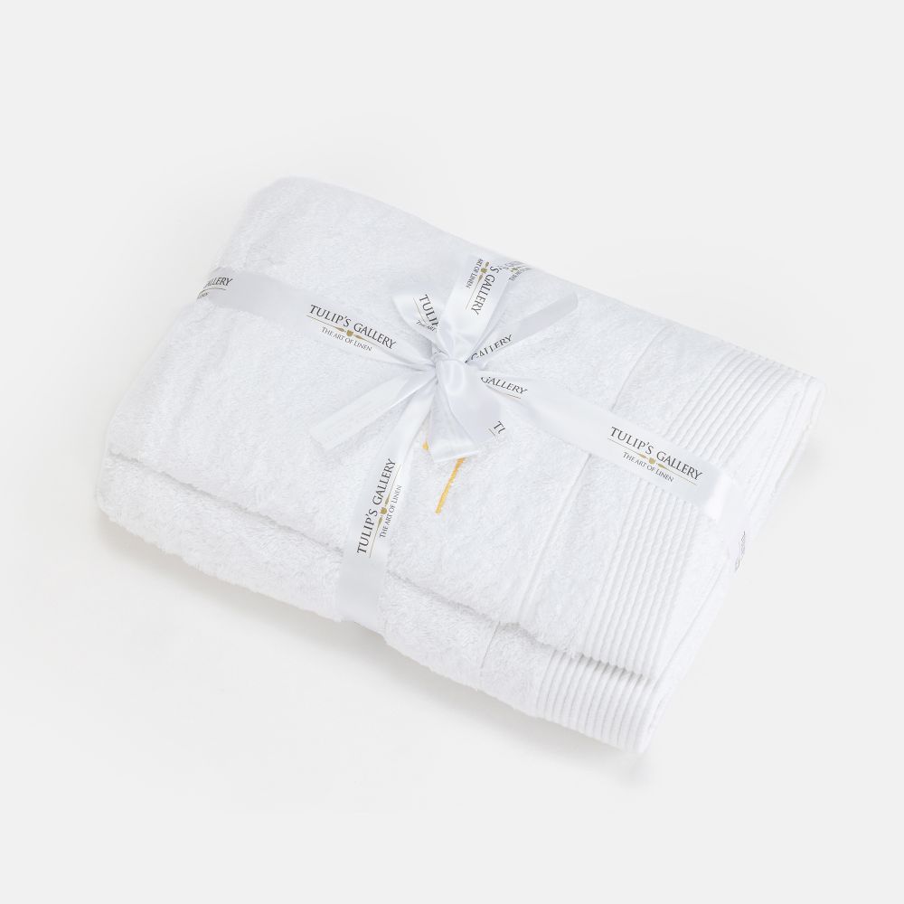 Tulip-themed body and face towel set